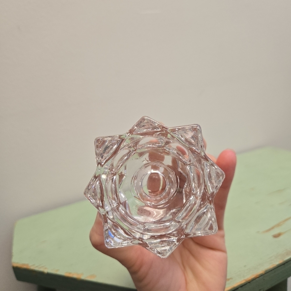 Mikasa Sparkling Star Clear Crystal Votive Candle Holders Pair - Picture 3 of 5